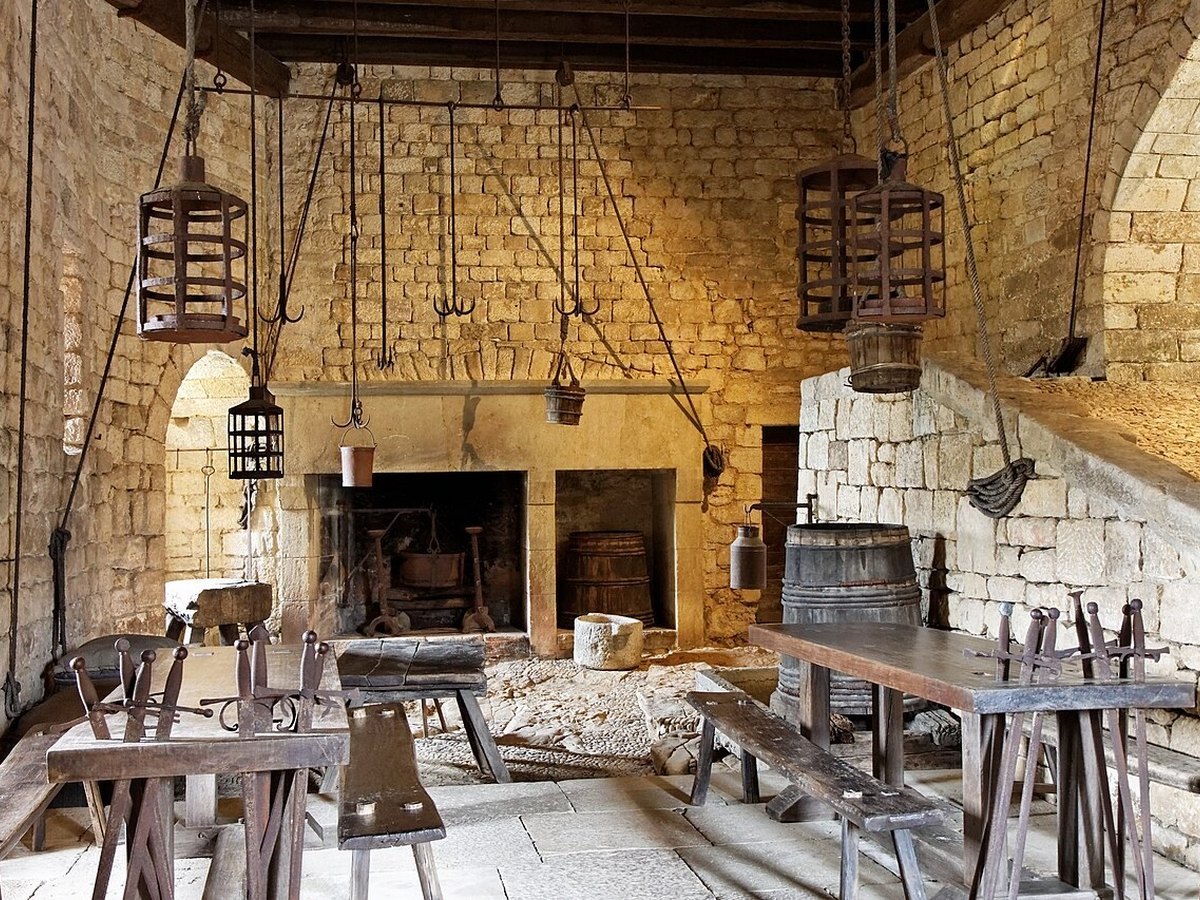 Middeleeuwse keuken in het kasteel