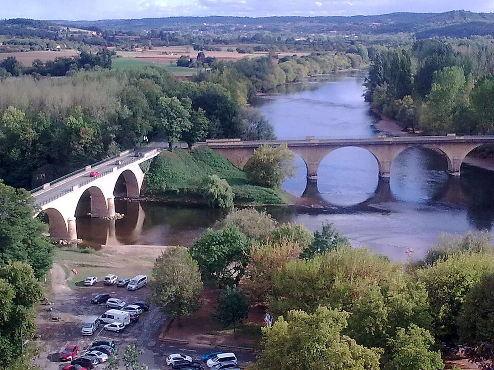 De samenvloeiing van Vézère en Dordogne